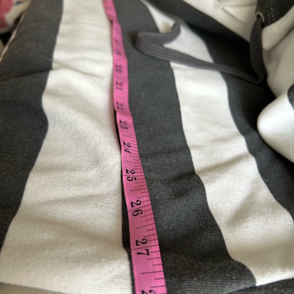 Charcoal and White Striped Hoodie - Picture 5 of 7